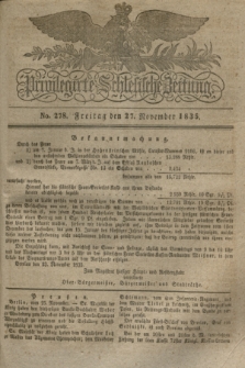 Privilegirte Schlesische Zeitung. 1835, No. 278 (27 November) + dod.