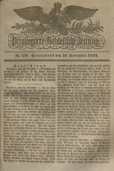 Privilegirte Schlesische Zeitung. 1835, No. 279 (28 November) + dod.