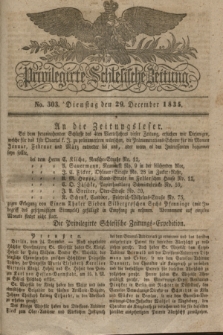 Privilegirte Schlesische Zeitung. 1835, No. 303 (29 December) + dod.