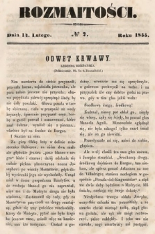 Rozmaitości : pismo dodatkowe do Gazety Lwowskiej. 1855, nr 7