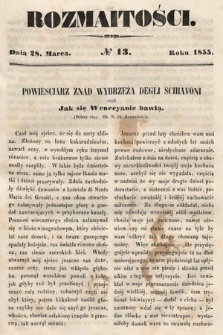 Rozmaitości : pismo dodatkowe do Gazety Lwowskiej. 1855, nr 13