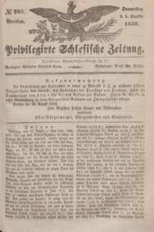Privilegirte Schlesische Zeitung. 1836, № 204 (1 September) + dod.
