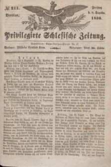 Privilegirte Schlesische Zeitung. 1836, № 211 (9 September) + dod.