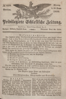 Privilegirte Schlesische Zeitung. 1836, № 219 (19 September) + dod.