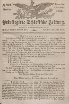 Privilegirte Schlesische Zeitung. 1836, № 222 (22 September) + dod.