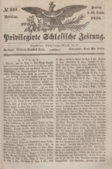 Privilegirte Schlesische Zeitung. 1836, № 223 (23 September) + dod.