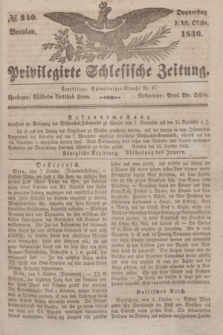 Privilegirte Schlesische Zeitung. 1836, № 240 (13 October) + dod.