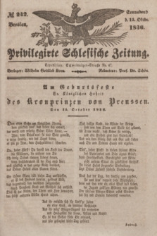 Privilegirte Schlesische Zeitung. 1836, № 242 (15 October) + dod.