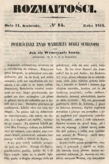 Rozmaitości : pismo dodatkowe do Gazety Lwowskiej. 1855, nr 15
