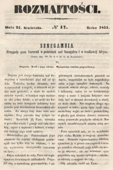 Rozmaitości : pismo dodatkowe do Gazety Lwowskiej. 1855, nr 17