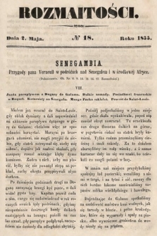 Rozmaitości : pismo dodatkowe do Gazety Lwowskiej. 1855, nr 18