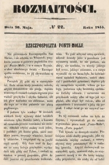 Rozmaitości : pismo dodatkowe do Gazety Lwowskiej. 1855, nr 22