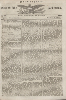 Privilegirte Schlesische Zeitung. 1845, № 218 (18 September) + dod.