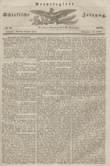 Privilegirte Schlesische Zeitung. 1846, № 45 (23 Februar) + dod.