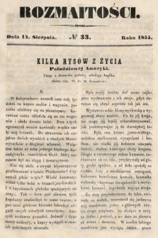 Rozmaitości : pismo dodatkowe do Gazety Lwowskiej. 1855, nr 33