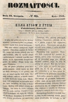 Rozmaitości : pismo dodatkowe do Gazety Lwowskiej. 1855, nr 35