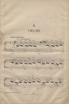 L'ondine, la fileuse : deux etudés caractéristiques : pour piano. Op. 22 nr 1, L'Ondine