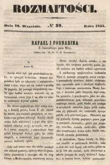Rozmaitości : pismo dodatkowe do Gazety Lwowskiej. 1855, nr 39