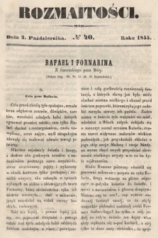 Rozmaitości : pismo dodatkowe do Gazety Lwowskiej. 1855, nr 40