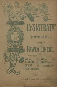 „Lysistrata” : operetka w 2 aktach : na fortepian. Gawot