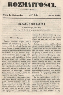 Rozmaitości : pismo dodatkowe do Gazety Lwowskiej. 1855, nr 45