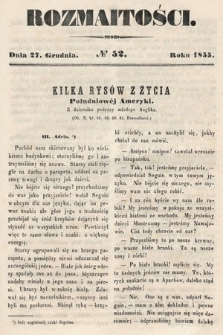 Rozmaitości : pismo dodatkowe do Gazety Lwowskiej. 1855, nr 52