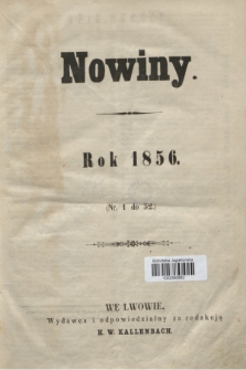 Nowiny. [R.3], Spis rzeczy (1856)