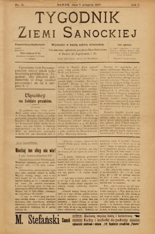 Tygodnik Ziemi Sanockiej. 1910, nr 15