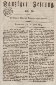 Danziger Zeitung. 1819, No. 92 (10 Juni)