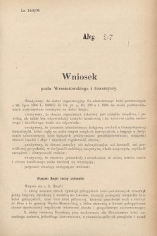 [Kadencja IX, sesja I, al. 217] Alegata do Sprawozdań Stenograficznych z Pierwszej Sesyi Dziewiątego Peryodu Sejmu Krajowego Królestwa Galicyi i Lodomeryi z Wielkiem Księstwem Krakowskiem z roku 1908. Alegat 217