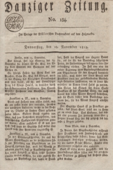 Danziger Zeitung. 1819, No. 184 (18 November)