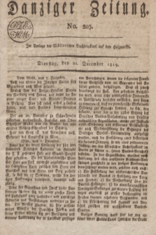Danziger Zeitung. 1819, No. 203 (21 December)