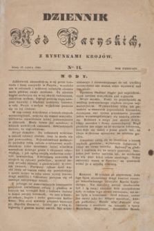 Dziennik Mód Paryskich : z rysunkami krojów. R.1, Ner. 14 (16 lipca 1840)