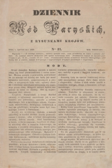 Dziennik Mód Paryskich : z rysunkami krojów. R.1, Ner. 21 (1 listopada 1840)