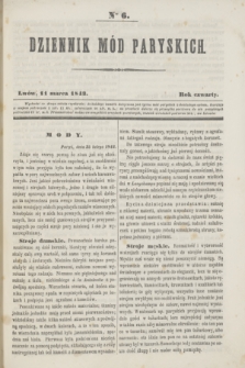 Dziennik Mód Paryskich. R.4, Ner 6 (11 marca 1843)
