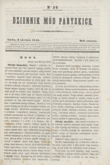 Dziennik Mód Paryskich. R.4, Ner 12 (3 czerwca 1843)