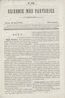 Dziennik Mód Paryskich. R.4, Ner 16 (29 lipca 1843)