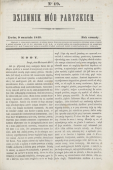 Dziennik Mód Paryskich. R.4, Ner 19 (9 września 1843)