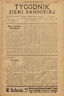 Tygodnik Ziemi Sanockiej. 1910, nr 22