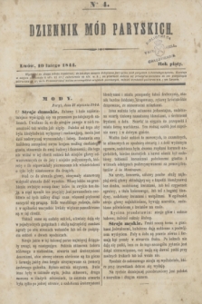 Dziennik Mód Paryskich. R.5, Nro 4 (10 lutego 1844)