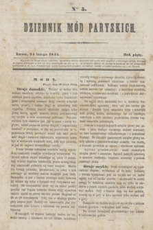 Dziennik Mód Paryskich. R.5, Nro 5 (24 lutego 1844)