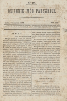 Dziennik Mód Paryskich. R.5, Nro 19 (7 września 1844)