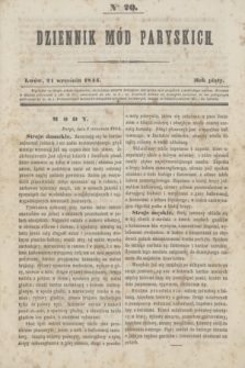 Dziennik Mód Paryskich. R.5, Nro 20 (21 września 1844)