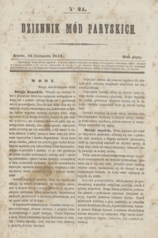 Dziennik Mód Paryskich. R.5, Nro 24 (16 listopada 1844)