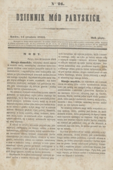 Dziennik Mód Paryskich. R.5, Nro 26 (14 grudnia 1844)