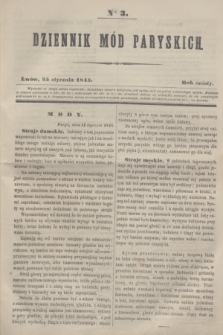 Dziennik Mód Paryskich. R.6, Nro 3 (25 stycznia 1845)