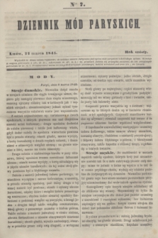 Dziennik Mód Paryskich. R.6, Nro 7 (22 marca 1845)