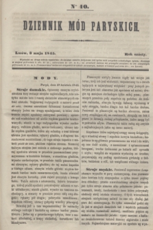 Dziennik Mód Paryskich. R.6, Nro 10 (3 maja 1845)