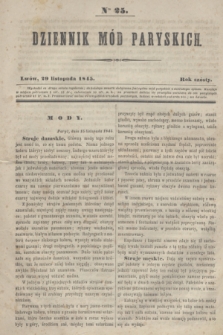 Dziennik Mód Paryskich. R.6, Nro 25 (29 listopada 1845)