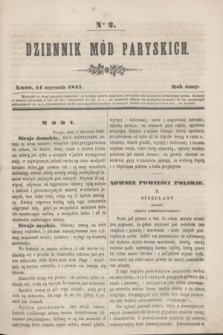 Dziennik Mód Paryskich. R.8, Nro 2 (14 stycznia 1847)